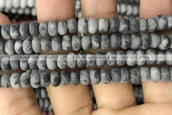 CRB5076 15.5 inches 5*8mm rondelle matte labradorite beads wholesale