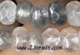 CRB5102 15.5 inches 4*6mm faceted rondelle cloudy quartz beads