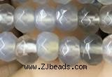 CRB5112 15.5 inches 4*6mm faceted rondelle grey agate beads