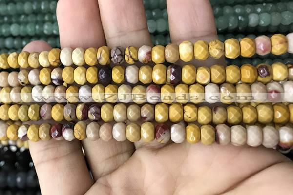 CRB5120 15.5 inches 4*6mm faceted rondelle mookaite beads wholesale