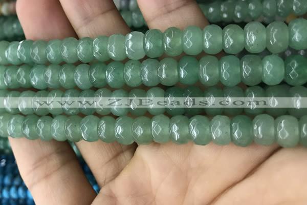 CRB5156 15.5 inches 5*8mm faceted rondelle green aventurine beads