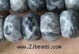 CRB5160 15.5 inches 5*8mm faceted rondelle grey picture jasper beads