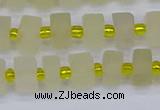 CRB518 15.5 inches 5*8mm tyre matte lemon quartz beads