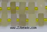 CRB519 15.5 inches 6*10mm tyre matte lemon quartz beads