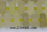 CRB520 15.5 inches 6*12mm tyre matte lemon quartz beads