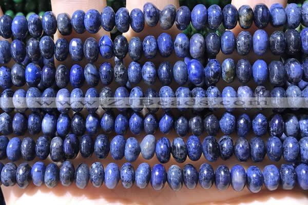 CRB5319 15.5 inches 4*6mm rondelle blue dumortierite beads