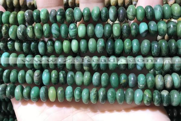 CRB5345 15.5 inches 5*8mm rondelle green jasper beads