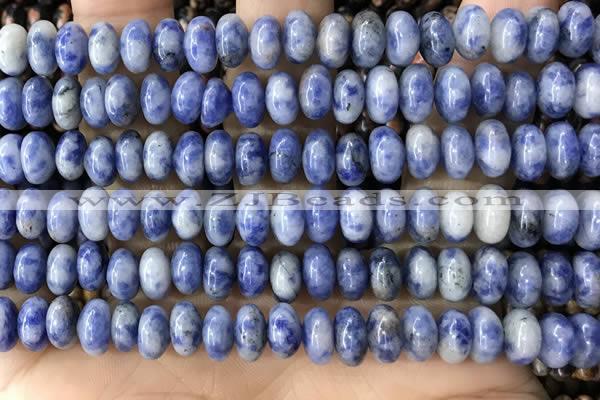 CRB5354 15.5 inches 5*8mm rondelle blue spot stone beads wholesale