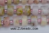 CRB542 15.5 inches 5*8mm tyre natural pink opal gemstone beads