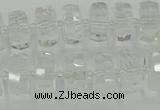 CRB549 15.5 inches 6*10mm faceted rondelle white crystal beads