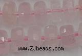 CRB557 15.5 inches 6*10mm faceted rondelle rose quartz beads
