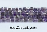 CRB5603 15.5 inches 7mm - 8mm faceted tyre amethyst beads