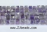 CRB5604 15.5 inches 7mm - 8mm faceted tyre amethyst beads