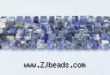 CRB5609 15.5 inches 7mm - 8mm faceted tyre sodalite beads