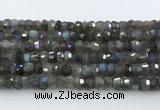 CRB5620 15.5 inches 4*7mm - 5*8mm faceted rondelle labradorite beads