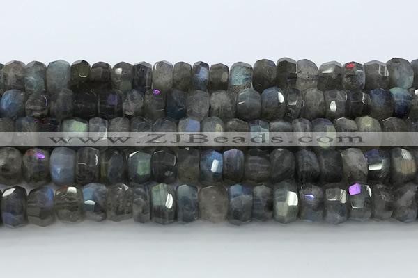 CRB5621 15.5 inches 5*9mm - 6*10mm faceted rondelle labradorite beads