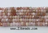 CRB5630 15.5 inches 4*6mm - 5*7mm faceted rondelle pink opal beads