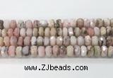 CRB5659 15.5 inches 7*11mm-9*13mm faceted rondelle pink opal beads wholesale