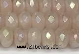 CRB5701 15 inches 5*8mm faceted rondelle AB-color rose quartz beads