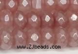 CRB5704 15 inches 5*8mm faceted rondelle AB-color volcano cherry quartz beads