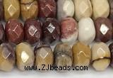 CRB5710 15 inches 5*8mm faceted rondelle AB-color mookaite beads