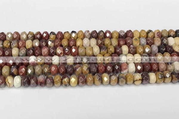 CRB5710 15 inches 5*8mm faceted rondelle AB-color mookaite beads