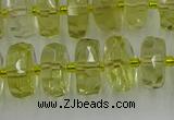 CRB573 15.5 inches 6*10mm faceted rondelle lemon quartz beads