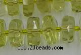 CRB575 15.5 inches 8*14mm faceted rondelle lemon quartz beads