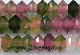 CRB5757 15 inches 2*3mm faceted tourmaline beads