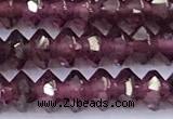 CRB5759 15 inches 2*3mm faceted red garnet beads