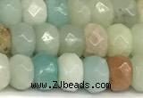 CRB5792 15 inches 4*6mm, 5*8mm, 6*10mm faceted rondelle amazonite beads
