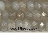 CRB5794 15 inches 4*6mm, 5*8mm faceted rondelle grey agate beads