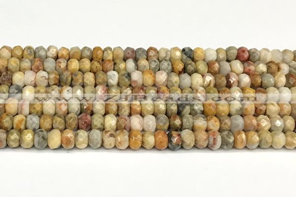 CRB5801 15 inches 4*6mm, 5*8mm, 6*10mm faceted rondelle crazy lace agate beads