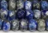 CRB5813 15 inches 4*6mm, 5*8mm, 6*10mm faceted rondelle lapis lazuli beads