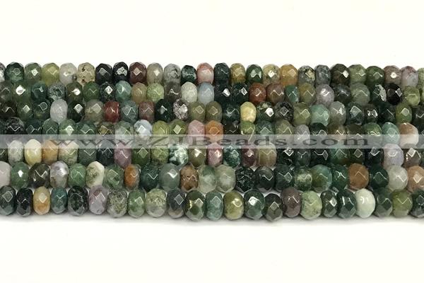 CRB5818 15 inches 4*6mm, 5*8mm faceted rondelle Indian agate beads