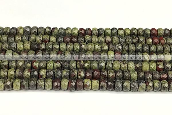 CRB5820 15 inches 4*6mm, 5*8mm, 6*10mm faceted rondelle dragon blood jasper beads