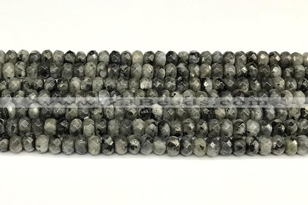 CRB5822 15 inches 4*6mm, 5*8mm, 6*10mm faceted rondelle black labradorite beads