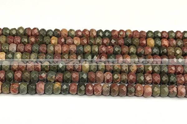 CRB5826 15 inches 4*6mm, 5*8mm, 6*10mm faceted rondelle picasso jasper beads