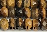 CRB5829 15 inches 4*6mm, 5*8mm, 6*10mm faceted rondelle yellow tiger eye beads