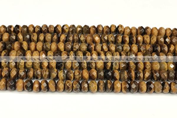 CRB5829 15 inches 4*6mm, 5*8mm, 6*10mm faceted rondelle yellow tiger eye beads