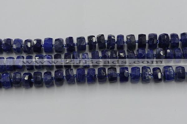 CRB583 15.5 inches 8*14mm faceted rondelle sodalite beads