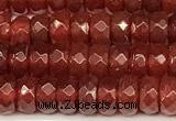 CRB5831 15 inches 4*6mm, 5*8mm faceted rondelle red agate beads