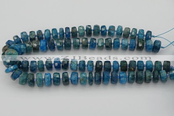 CRB589 15.5 inches 6*10mm faceted rondelle apatite beads