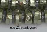 CRB599 15.5 inches 8*14mm faceted rondelle pyrite beads