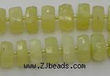 CRB606 15.5 inches 7*12mm faceted rondelle yellow opal beads