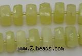 CRB607 15.5 inches 8*14mm faceted rondelle yellow opal beads