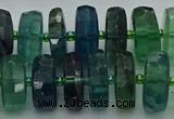 CRB618 15.5 inches 8*18mm faceted rondelle fluorite beads