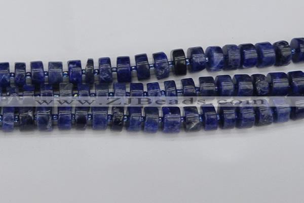 CRB641 15.5 inches 7*14mm tyre sodalite gemstone beads
