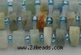 CRB645 15.5 inches 5*8mm tyre aquamarine gemstone beads