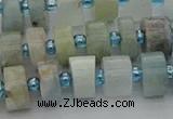 CRB646 15.5 inches 6*10mm tyre aquamarine gemstone beads